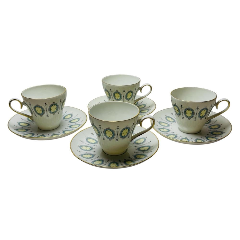 Krautheim & Adelburg K&A Fine China Demitasse Cups Saucers FR166 set of 4